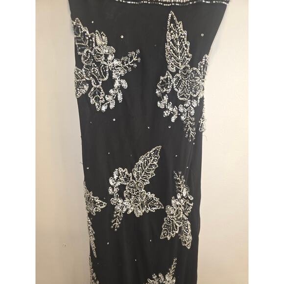 Camille Beautiful Black Beaded Long Dress Size S- Preloved - Picture 3 of 10